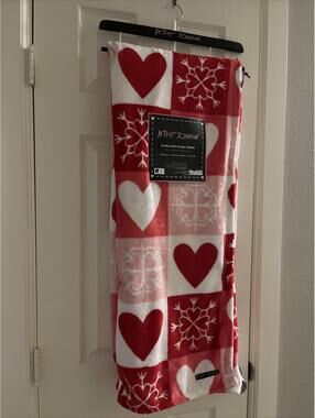 Betsey Johnson Pink Heart Snowflake Blanket